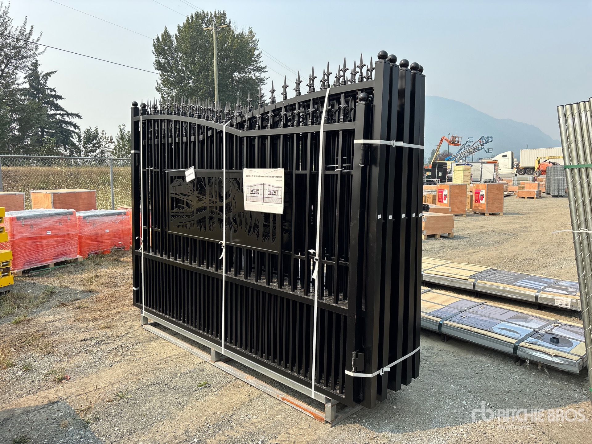 Quantity of (5) 2026 GLDG05 20 ft x 7 ft Wrought Iron Bi-Parting Driveway Gate (Unused)