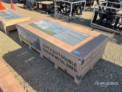 2026 AGR-MS2322 23 Ft x 22 Ft Double Garage Metal w/ Vertical Roof Panels Lagerhaus (Unused)