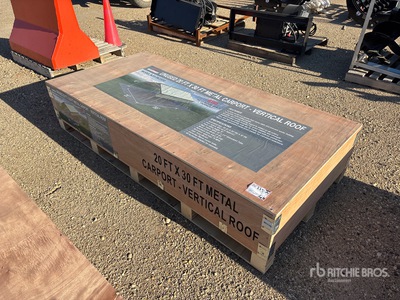 2026 AGR-MC2030 20 Ft x 30 Ft Steel Carport w/ Vertical Roof Panels Carport (Unused)