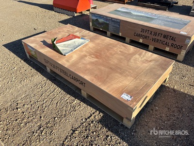 2026 CP1220 12 Ft x 20 Ft Steel Carport (Unused)