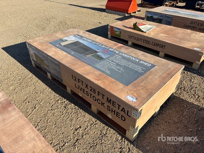 2026 AGR-LS1228 12 Ft x 28 Ft Metal مأوى الماشية (Unused)