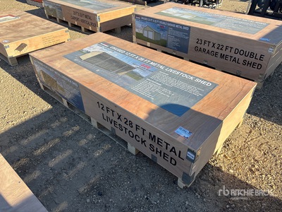 2026 AGR-LS1228 12 Ft x 28 Ft Metal مأوى الماشية (Unused)