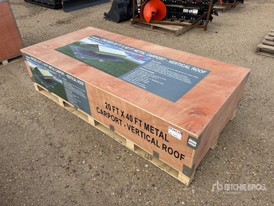2026 AGR-MC2040 20 Ft x 40 Ft Steel w/ Vertical Roof Panels Carport (Unused)