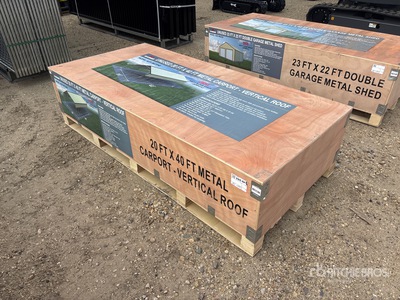 2026 AGR-MC2040 20 Ft x 40 Ft Steel w/ Vertical Roof Panels Carport (Unused)