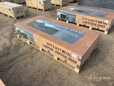 2026 AGR-MC2030 20 Ft x 30 Ft Steel w/ Vertical Roof Panels Carport (Unused)