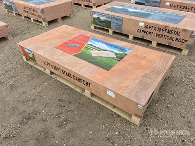 2026 CP1220 12 Ft x 20 Ft Steel Carport (Unused)