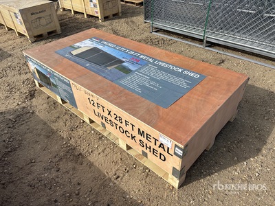 2026 AGR-LS1228 12 Ft x 28 Ft Metal مأوى الماشية (Unused)