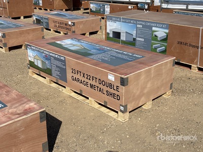 2026 AGR-MS2322 23 Ft x 22 Ft Double Garage Metal w/ Vertical Roof Panels Bâtiment de stockage (Unused)