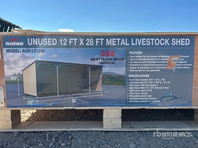 2026 AGR-LS1228 12 Ft x 28 Ft Metal Livestock Shelter (Unused)