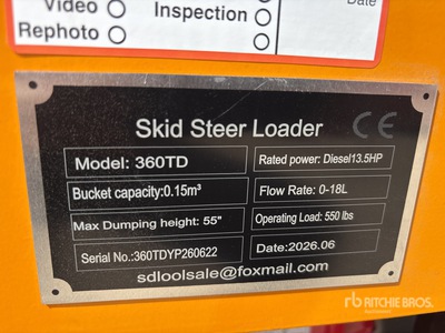 2026 SDLOOL SL360TD Compact Track Loader (Unused)