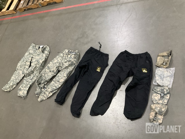 (17) Pairs of Trousers, (114) Pouches, (12) Hydration Carriers & Assorted Items