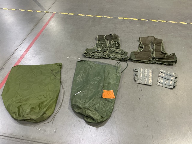 (140) Ammunition Carrying Vests, (92) Clothing Bags & Assorted Items