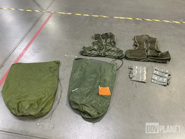 (140) Ammunition Carrying Vests, (92) Clothing Bags & Assorted Items
