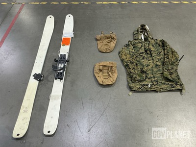 (3) Skier's Equipment Sets, (8) Parkas, (55) Dump Pouches & Assorted Items