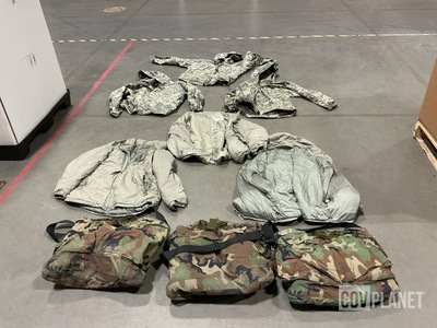 (17) Wet Weather Jackets, (46) Canteen Pouches, (7) Parkas & Assorted Items