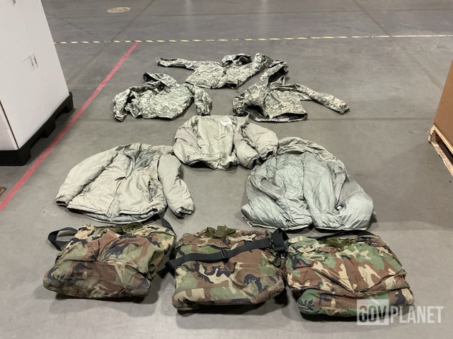 (17) Wet Weather Jackets, (46) Canteen Pouches, (7) Parkas & Assorted Items
