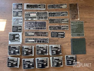 Lot of 509- Data Plates Military Vehicles- HMMWV/Trailers/Cargo See itemization