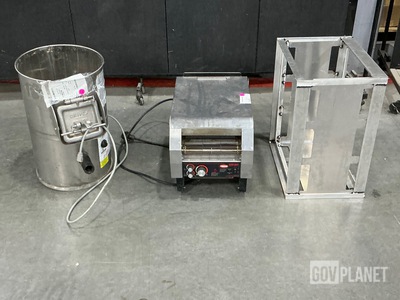 (1) Peeler, (2) Burner Racks, (1) Toaster & Assorted Items