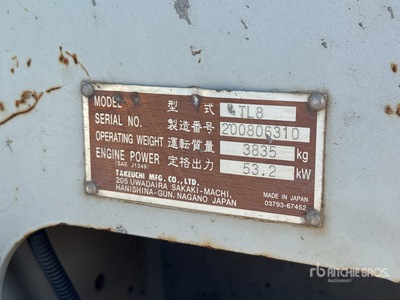 2018 Takeuchi TL8RW Chargeuse sur rails compacte