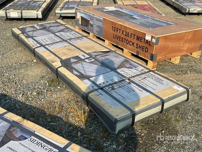 Quantity of (200) Sheets White Steel Siding Roofing (Unused)