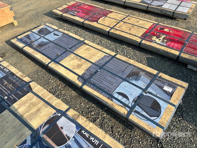 Quantity of (150) Sheets Grey Steel Siding Roofing (Unused)