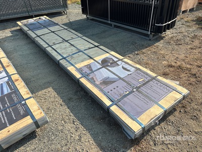 Quantity of (100) Sheets Grey Steel Siding Roofing (Unused)