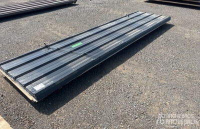 Quantity of (150) Sheets Black Steel Siding Roofing Divers  (Unused)