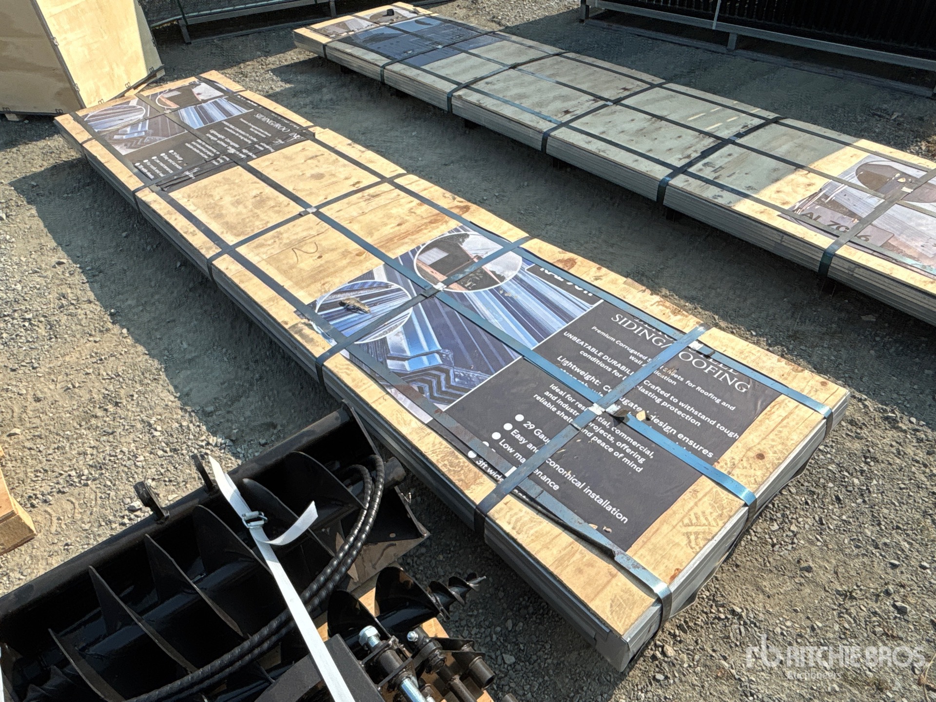 Quantity of (150) Sheets Black Steel Siding Roofing (Unused)
