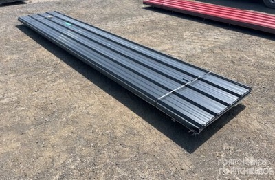 Quantity of (125) Sheets Black Steel Siding Roofing Divers  (Unused)