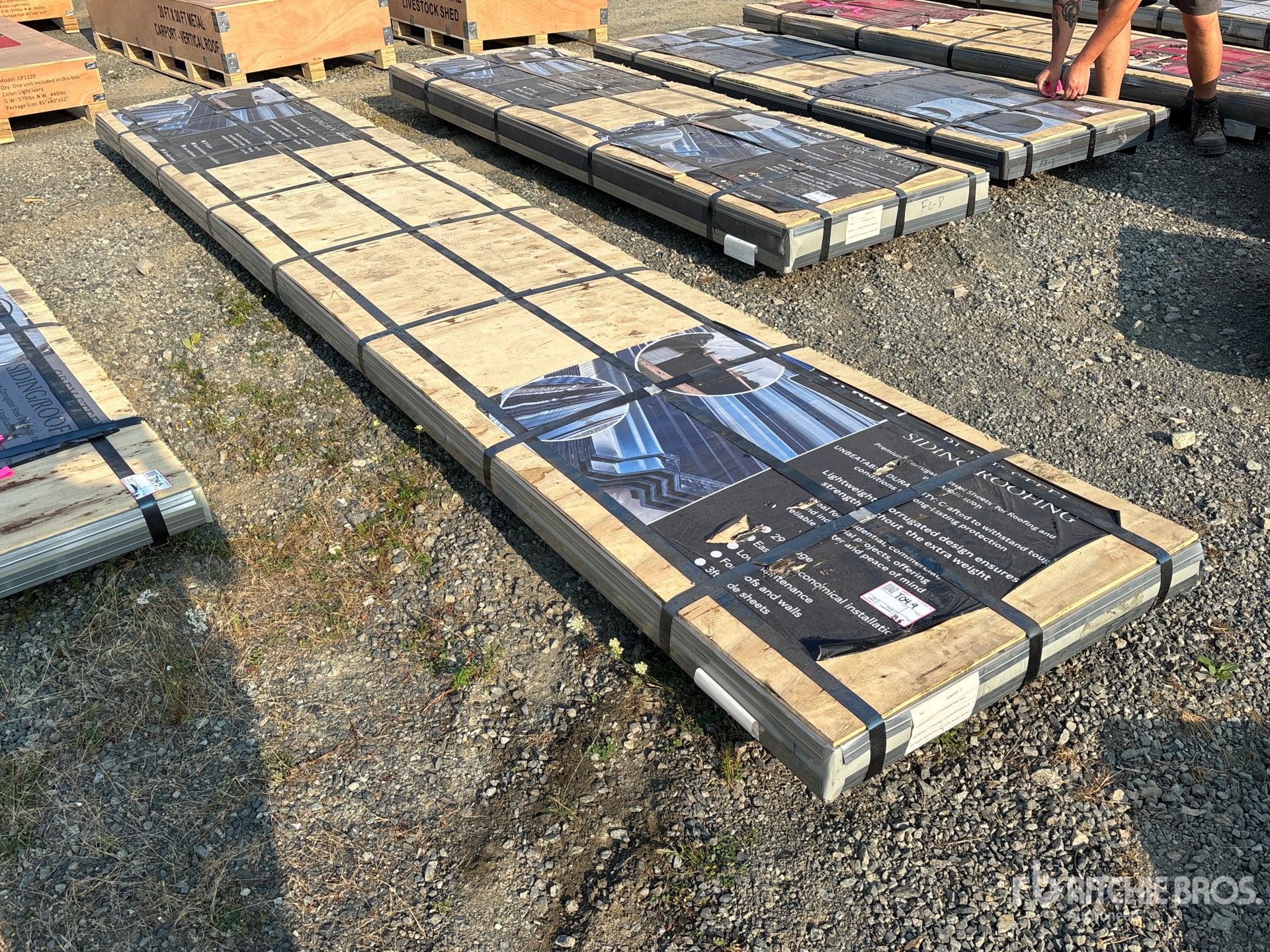 Quantity of (125) Sheets Black Steel Siding Roofing (Unused)