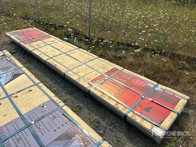 Quantity of (100) Sheets Red Steel Siding Roofing 16 FT x 3 FT (Unused)