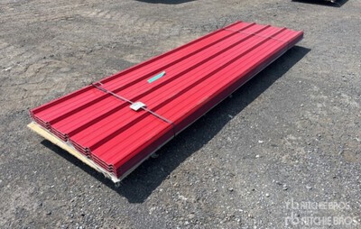Quantity of (100) Sheets Red Steel Siding Roofing Divers  (Unused)