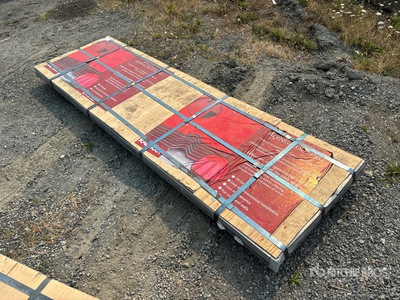 Quantity of (100) Sheets Red Steel Siding Roofing (Unused)