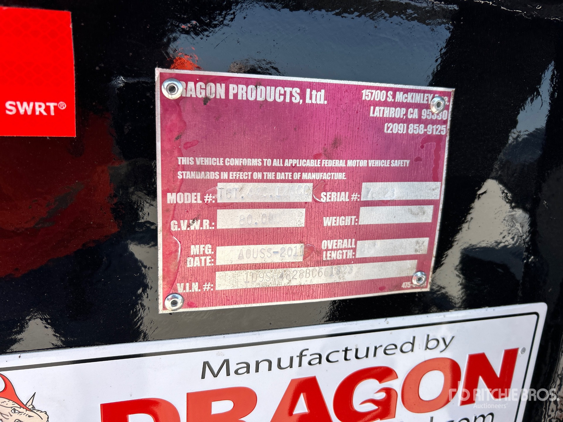 2011 Dragon TCT440 T/A Roll-Off Trailer