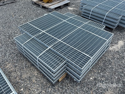 Quantity of (8) 58 in x 39 in x 1 ½ in Hot Dipped Galvanized Grate (Unused)