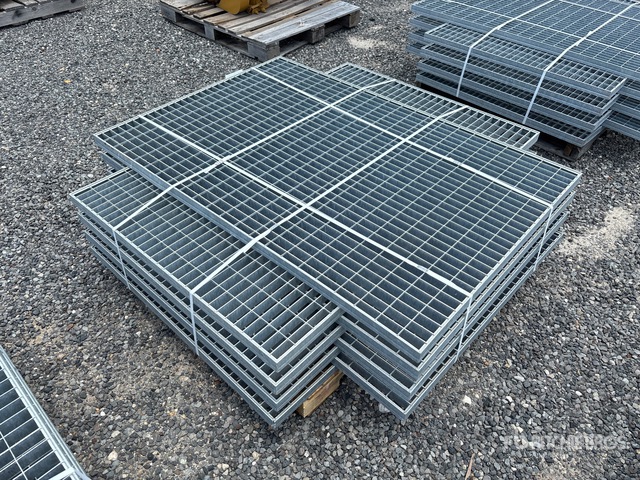 Quantity of (8) 58 in x 39 in x 1 ½ in Hot Dipped Galvanized Grate (Unused)