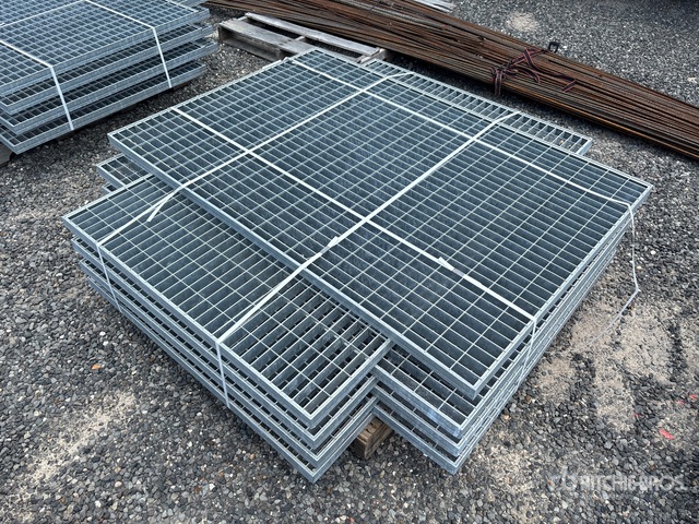 Quantity of (8) 58 in x 39 in x 1 ½ in Hot Dipped Galvanized Grate (Unused)