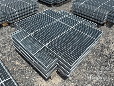 Quantity of (8) 58 in x 39 in x 1 ½ in Hot Dipped Galvanized Grate (Unused)