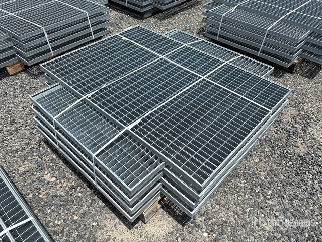Quantity of (8) 58 in x 39 in x 1 ½ in Hot Dipped Galvanized Grate (Unused)