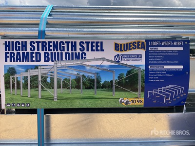 Bluesea 100' x 50' x 18' High Strength Steel Framed Building - Unused