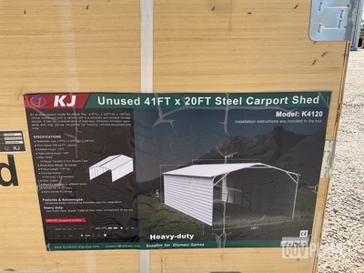 KJ K4120 Steel Carport Shed - Unused