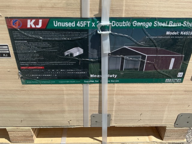 KJ K4525G Double Garage Steel Barn Shed - Unused