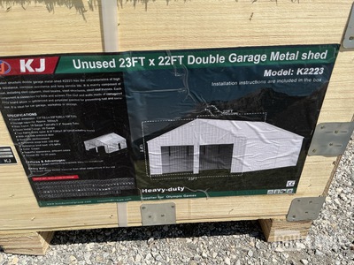 KJ K2223 Double Garage Metal Shed - Unused