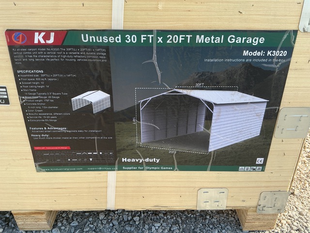 KJ K3020 Metal Garage - Unused