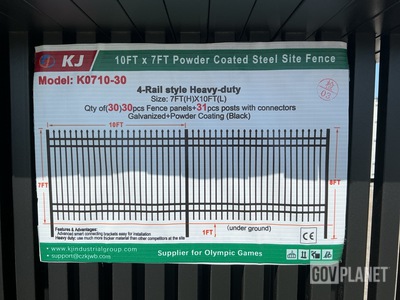 (30) Pieces of Galvanized Steel Garden/Public Space Fence w/(31) Post Connectors