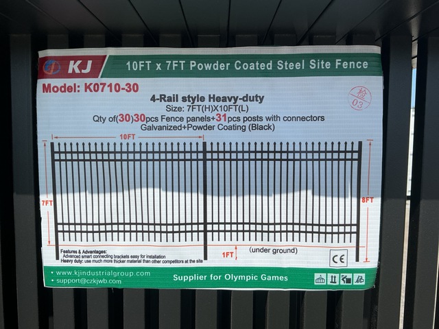 (30) Pieces of Galvanized Steel Garden/Public Space Fence w/(31) Post Connectors