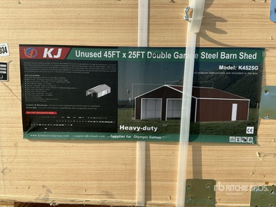 KJ K4525G Double Garage Steel Barn Shed - Unused