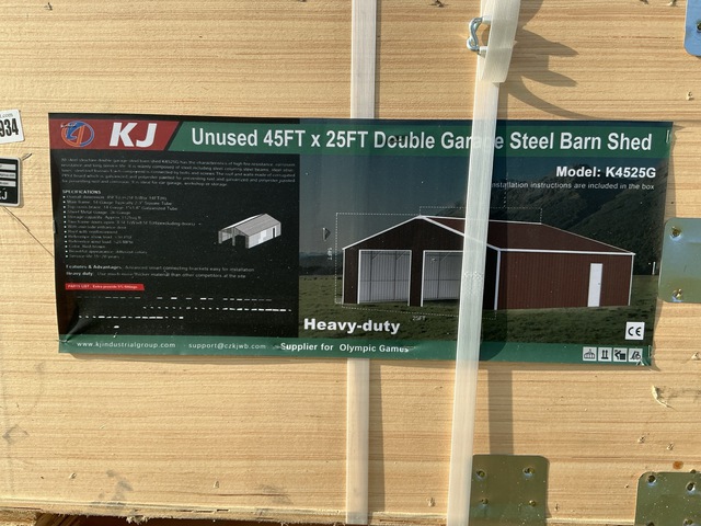 KJ K4525G Double Garage Steel Barn Shed - Unused