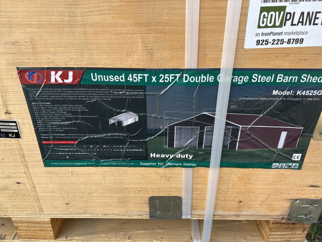 KJ K4525G Double Garage Steel Barn Shed - Unused