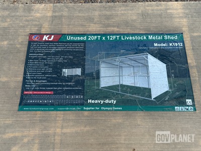 KJ K1912 Livestock Metal Shed - Unused